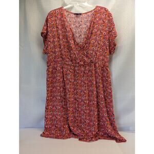 Kiabi, French, Mini feminine floral dress.XXL,FR50-52. Coral-pink. Boho,casual.